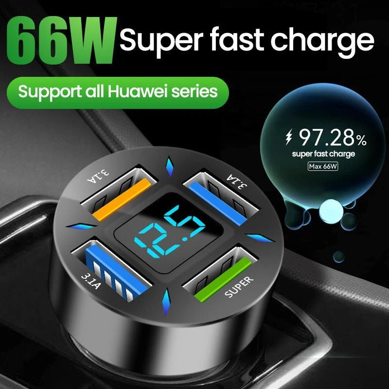 4-Port Smart Fast Car Charger